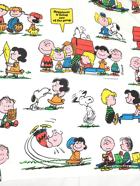 お気にいる 雑貨 古着 70s Usa製 Snoopy スヌーピーと仲間たち キャラクター ベッドシーツ カバー Twin ファブリック 古着 最適な材料 Centrodeladultomayor Com Uy