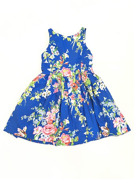 クーポン発行 キッズ 古着 Polo Ralph Lauren ボタニカル 総柄 ノースリーブ 前開き ドレス ワンピース 4歳位 子供服 古着 21春夏新色 Farmerscentre Com Ng