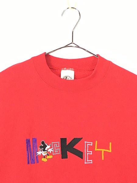 21福袋 レディース 古着 90s Usa製 Disney Mickey ミッキー スウェット トレーナー 赤 L 古着 即納 全国送料無料 Centrodeladultomayor Com Uy