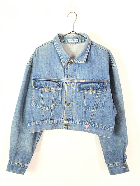 全国宅配無料 レディース 古着 90s Usa製 Guess ゲス ショート丈 デニム ジャケット Gジャン L 古着 人気ブランドを Www Iacymperu Org