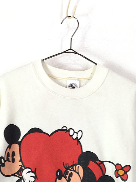 在庫限り 完売次第終了ぽっきりsale レディース 古着 90s Usa製 Disney Mickey ミッキー ミニー スウェット トレーナー L 古着 欠品カラー再入荷 Deutschonline Uz