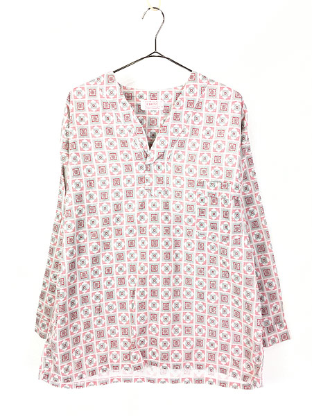 第1位獲得 古着 60s Brent 小紋柄 総柄 ノーカラー プルオーバー パジャマ シャツ L 古着 正規販売代理店 Carlavista Com