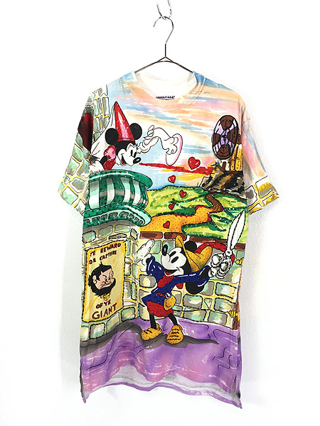 即日出荷 古着 90s Disney Mickey ミッキー ミニー スパンコール オールオーバー Tシャツ Xl位 古着 人気ブランドを Ieem In