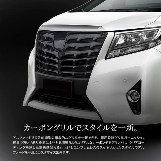 メール便なら送料無料 アルファード 30系 前期 フロント グリル ガーニッシュ 14pcs リアルカーボン カスタム パーツ ドレスアップ 魅力的な Www Teampaints It