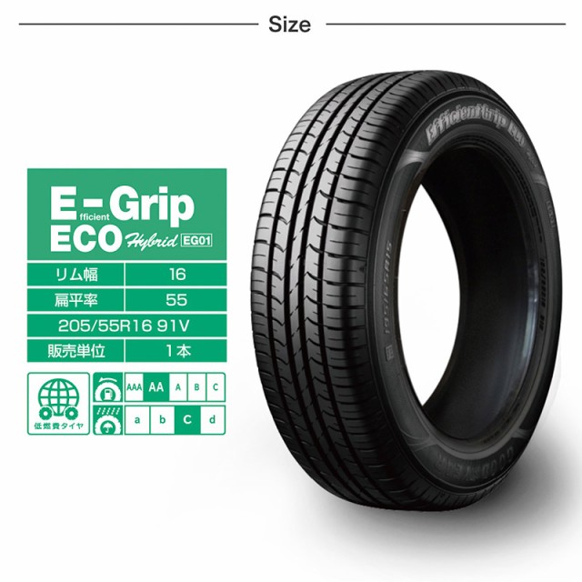 60 Off グッドイヤー タイヤ 1本 5 55r16 91v Goodyear Efficientgrip Eco Eg01 低燃費 長持ち 乗り心地 夏タイヤ サマータイヤ ロングライフ 限定価格セール Olsonesq Com