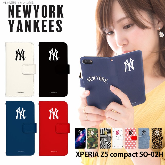 Xperia Z5 Compact So 02h ケース 手帳型 スマホケース デザイン Ny ヤンキース Mlb エクスペリア Omagroup Ae