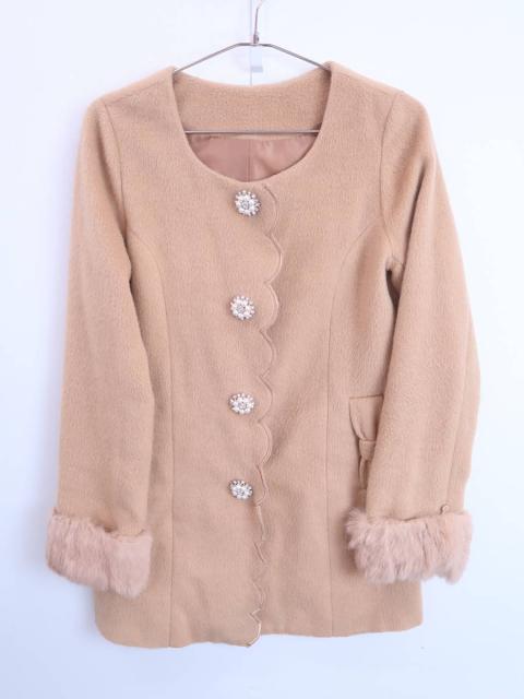 Million Carats ミリオンカラッツ スカラップノーカラーコート 長袖 茶