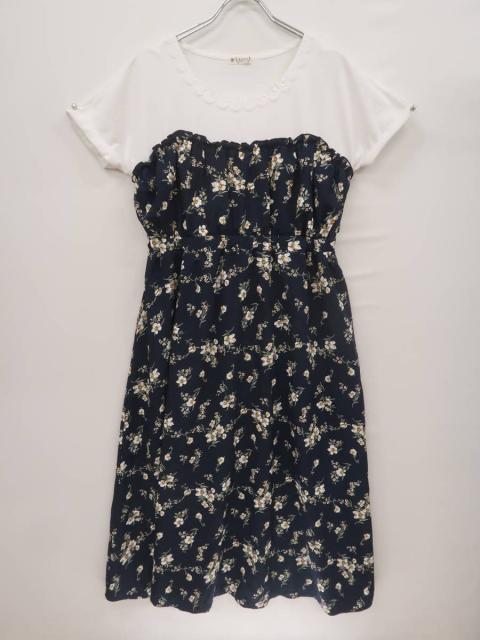 Axes Femme アクシーズファム バックリボンドッキング花柄フレアマキシワンピース 半袖 紺 白 レディース Aランク Mの通販はau Pay マーケット ブランド古着の買取販売 Wanboo 商品ロットナンバー