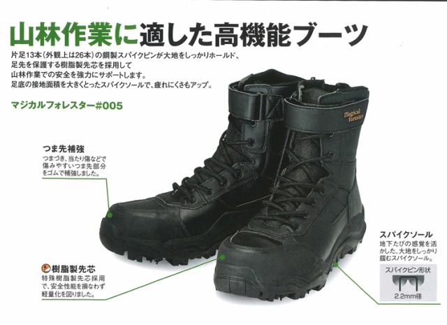 ロットナン➹ 安全靴 スパイクソール 山林作業向けの通販はau PAY ...