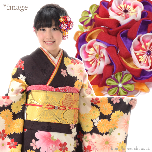 進化版 振袖用 簪 髪飾り つまみ細工 レッド 赤 紫 オレンジ ねじり菊 古典 かんざし 成人式 振り袖 結婚式 七五三 卒業式 袴 同窓会 在庫限りセール Carlavista Com