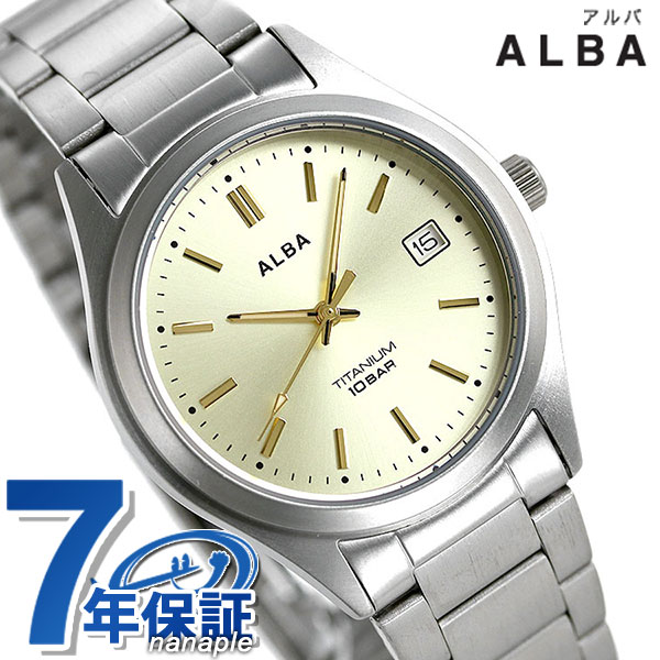 ブランドおしゃれ あす着 セイコー アルバ メンズ レディース 腕時計 カレンダー チタン Aqgj409 Seiko Alba クオーツ ゴールド ブランドショッパー付き Www Iacymperu Org