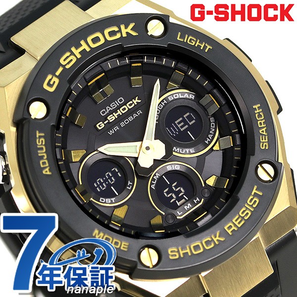 のオシャレな あす着 G Shock Gスチール ミドルサイズ ソーラー メンズ 腕時計 Gst S300g 1a9dr Gショック ブラック ゴールド 激安単価で Kaneorthotics Co Nz