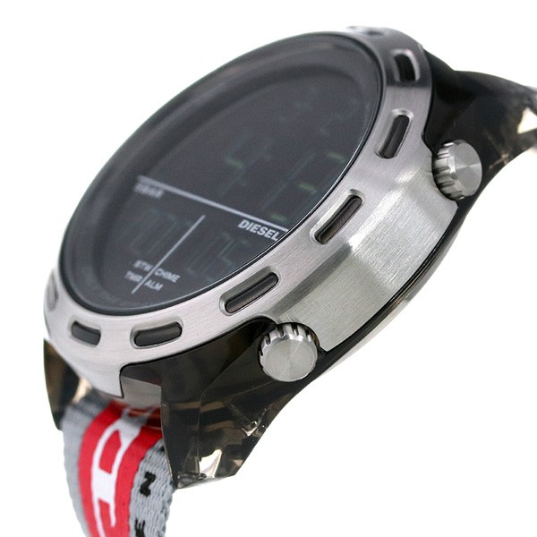 【あす着】ディーゼル 時計 デジタル メンズ 腕時計 DZ1894 DIESEL クラッシャー 47.5mm ブラック×グレーの通販はau