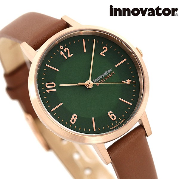 【限定価格セール!】 【あす着】イノベーター ベーシック ソルクラフト 32mm ソーラー レディース 腕時計 IN-0010-10 Innovator グリーン×ブラウン, ブルーベリーバンク 25ebdc0a