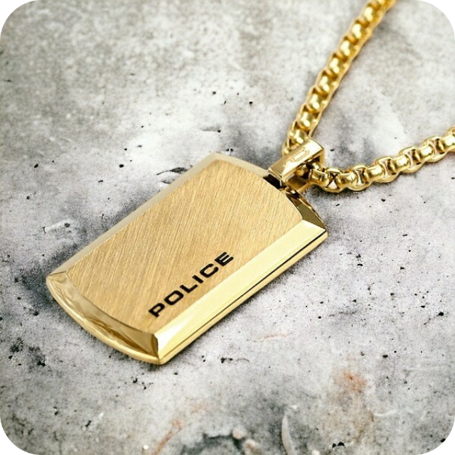 ポリス ネックレス Police チェーン プレート ペンダント ゴールド ステンレス 名入れ可能 259psg02 メンズ 男性用の通販はau Wowma ワウマ 腕時計のななぷれ キャッシュレス還元対象店 商品ロットナンバー
