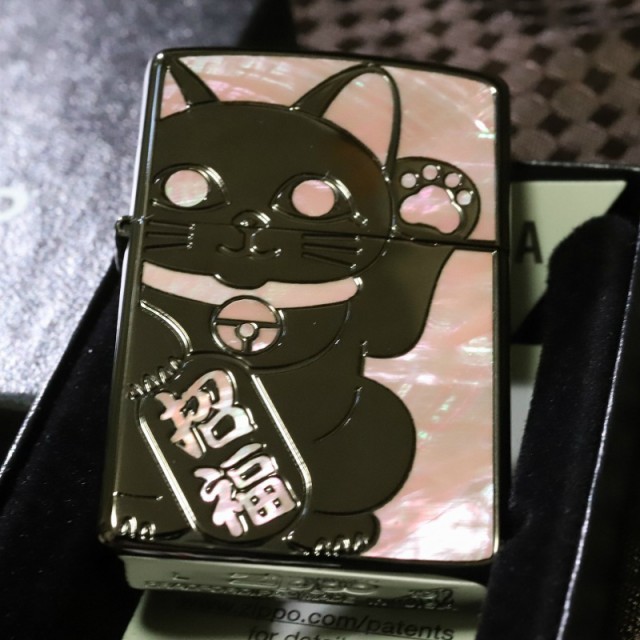 保証書付 猫zippo ラッキーキャット 鏡面ブラック 招き猫 黒 ジッポ ライター ブランド おすすめ プレゼント 人気のジッポ 可愛いジッポ ネコジ コンビニ受取対応商品 Arnabmobility Com