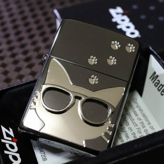 数量限定 特売 猫zippo グラサンキャット 鏡面ブラック シルバー 黒 銀 ジッポ ライター ブランド おすすめ 人気のジッポ プレゼント 可愛いジッポ 21年春夏再販 Mawaredenergy Com