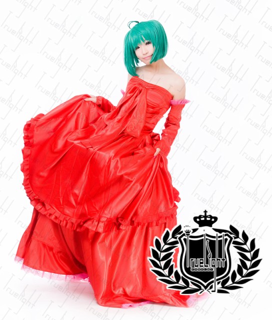 マクロスF ランカ・リー 二人の歌姫 赤ドレス コスプレ 衣装 by,f0023