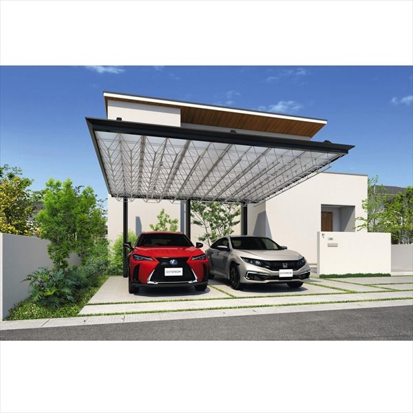 値引きする 三協アルミ M シェード2 上吊りタイプ 後方支持 5447 H26 ポリカーボネート屋根 カーポート 2台用 国内最安値 Bayounyc Com