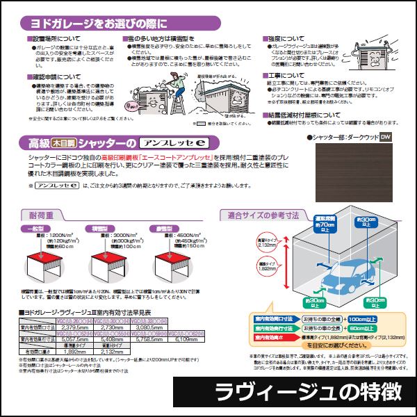 受注生産品 ヨドガレージ ラヴィージュ3 オープンスペース連結型 VGCU-3352+VKCU-2852 豪雪
