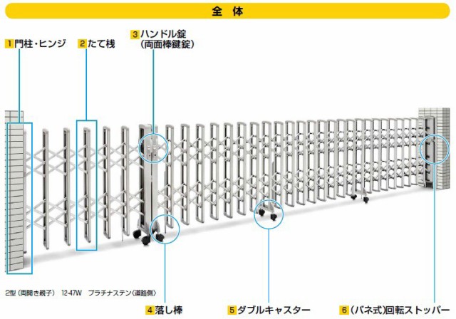 新作人気 YKKAP 44-44W H14 PGA-2 『カーゲート 伸縮門扉の通販はau PAY マーケット - キロWowma!店|商品ロットナンバー:196651042 伸縮ゲート レイオス2型(太桟) 両開き セール国産