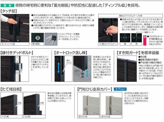 形材門扉 三協アルミ 三協立山 フレイナハイタイプYPH型 内開き施工 両開きセット 門柱タイプ 木調タイプ 0818  W800×H1800(扉1枚寸法) レバーハンドル錠