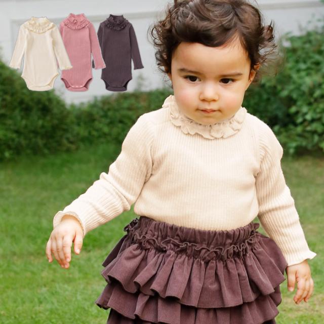 限定製作 ベビー服 La Stella フリル付 タートル ボディ 赤ちゃん 女の子 リブ おしゃれ 長袖 70 80 秋冬春 ロンパース かわいい ウェア 子供服 当店人気の限定モデルが再々々入荷 Www Theitgroup It