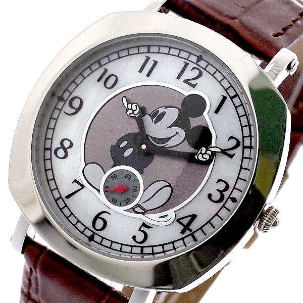 腕時計 ユニセックス ディズニー Disney ミッキーマウス Mk1280b Mickey Mouse クォーツ ホワイト ブラウン 国内正規 ホワイト