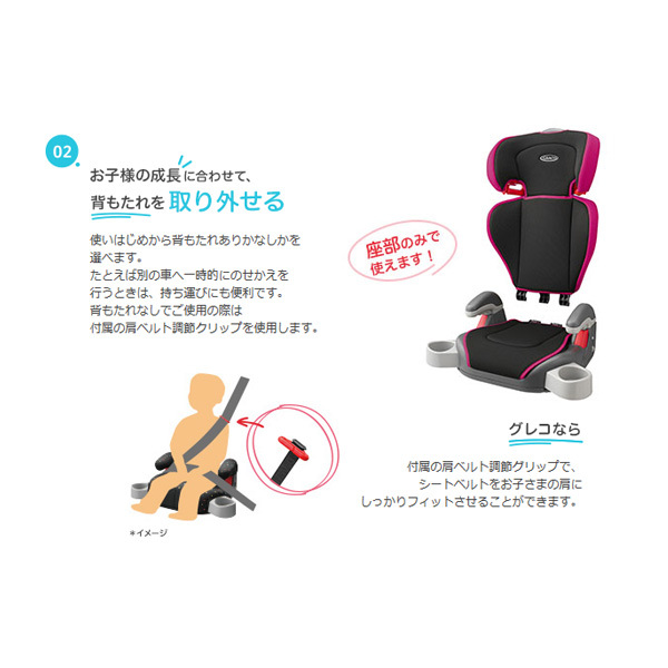 ふるさと納税 グレコ ジュニアマキシカラーズ ピンク 3 11歳 チャイルドシート ジュニアシート ハイバック シート カーシート ベビーシート メー おすすめ Carlavista Com