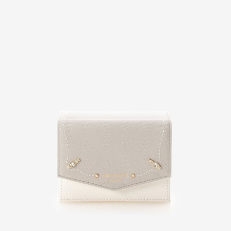 21福袋 Chouette 折財布 ビジューステッチ二つ折り折財布 グレージュ サマンサタバサ 財布 Trottersstop Org