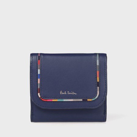 大注目 ポールスミス 折財布 ミニ財布 スワールインセット ネイビー Paul Smith ファイナルバーゲン Upik Ac Ug