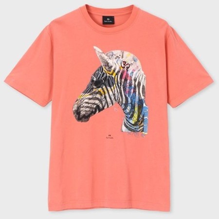 驚きの値段 ポールスミス Tシャツ Graffiti Zebra プリント ピンク M Paul Smith 100 本物保証 David Olkarny Com