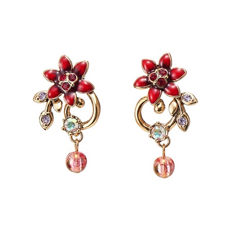 送料無料 アナスイ ピアス フラワーモチーフ レッドミックス Annasui 注目の Peinturesanichoises Fr