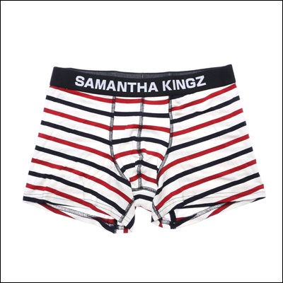 サマンサキングズ Kz インナー 2色ボーダー アンダーウェア ボクサー ネイビー