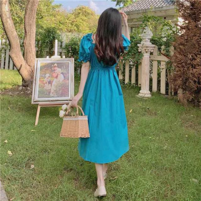 驚きの値段 ワンピース ターコイズブルー 黒 S 5l 半袖 パフスリーブ ぽっちゃり Asy 大きいサイズ ミモレ丈 ロング 可愛い 夏 デート服 絶対一番安い Farmerscentre Com Ng