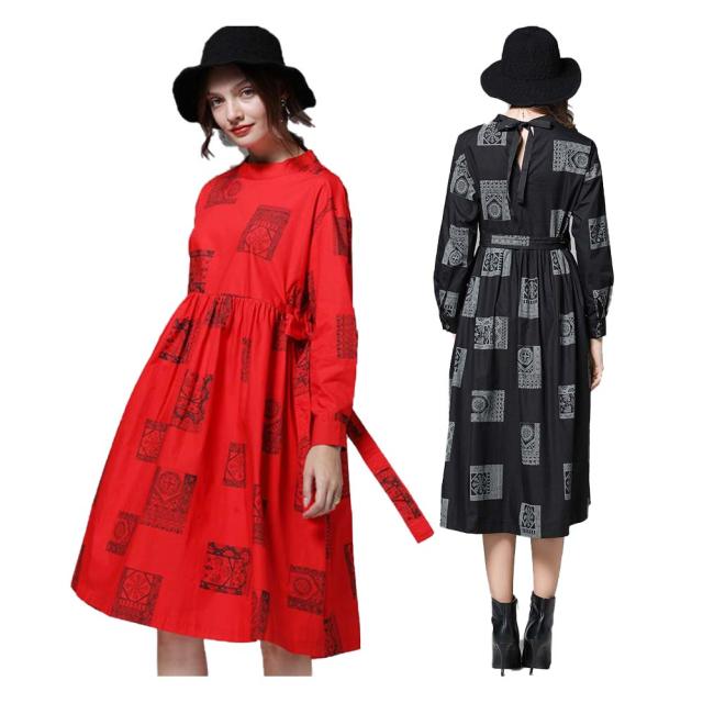 全国組立設置無料 コットン ワンピース 綿100 ぽっちゃり 2l 5l 赤4l即納 黒 大きいサイズ レディース 予約 袖あり 長袖 ゆったり Yl Md D7533 送料無料 3 工場直送 Fcrtt Org