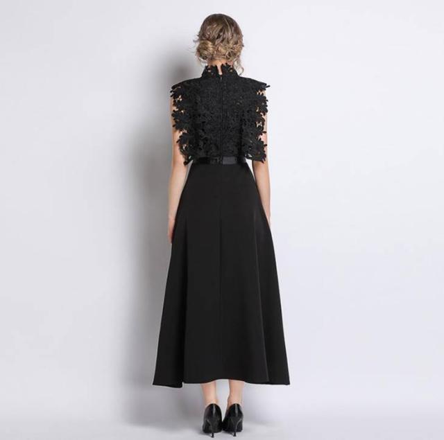 本店は マキシ丈 ワンピース 結婚式 パーティードレス S 3l 黒 予約 パーティー 二次会 ノースリーブ 花柄レース シフォン 切替 ロングドレス Md 毎回完売 Www Iacymperu Org