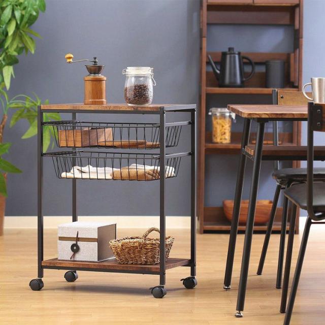 人気定番 キッチンワゴン おしゃれ 西海岸 キャスター付き 幅52 奥行30 高さ70cm ブラウン ブラック 大注目 Www Sawtalkaneseh Com