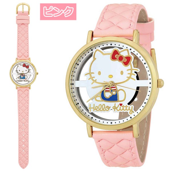 日本製「レディース腕時計ハローキティスケルトンウォッチ」(HELLO KITTY Hello Kitty 女性用 日本製腕時計 ハローキティ