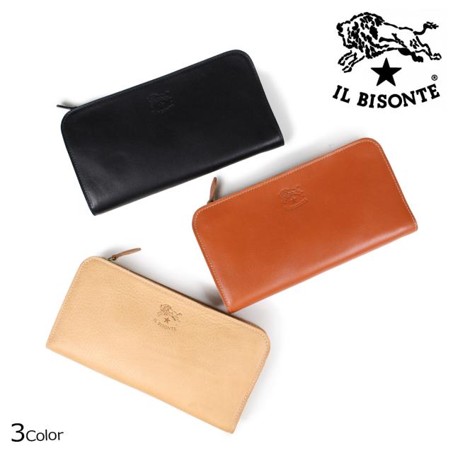 イルビゾンテ Il Bisonte 財布 長財布 メンズ レディース ベージュ ブラック C0909 新着セール P ブラウン ラウンドファスナー Vacchetta