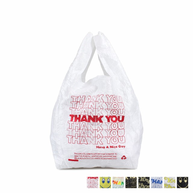 エコバッグ トートバッグ ショッピング レジ レディース メンズ 折りたたみ コンパクト ナイロン Thank You Tote Bag ブラック ホワイト