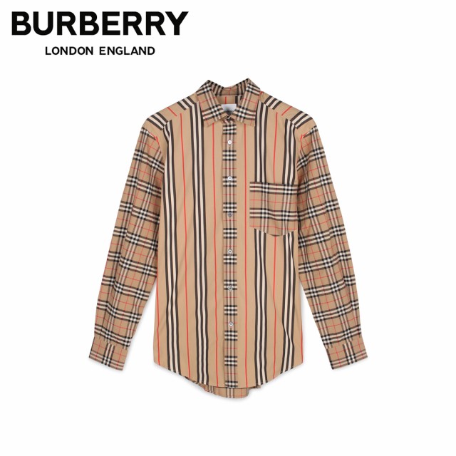 バーバリー Burberry シャツ 長袖 オックスフォードシャツ メンズ ベージュ 高額売筋 チェック ストライプ Shirts