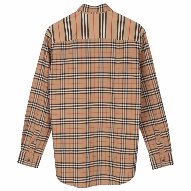 バーバリー Burberry シャツ 長袖 オックスフォードシャツ メンズ ベージュ 高額売筋 チェック ストライプ Shirts