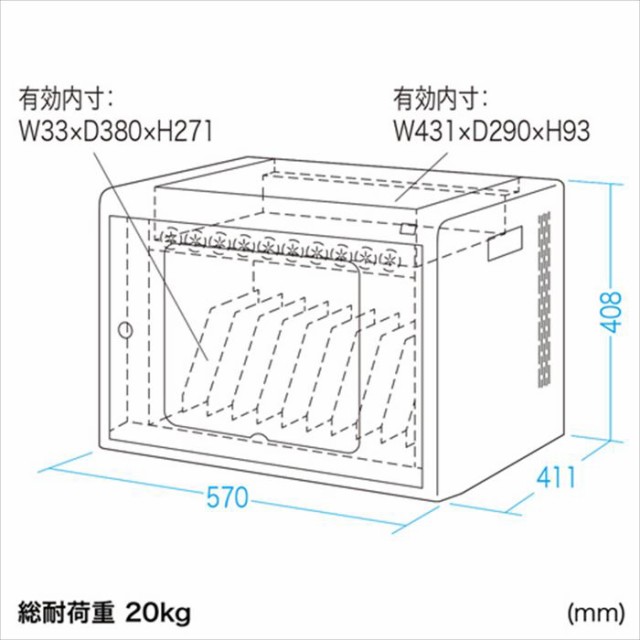 売れ筋介護用品も！ 即納 サンワサプライ プラダン製タブレット ノートパソコン収納ケース 10台用 PD-BOX1BK 