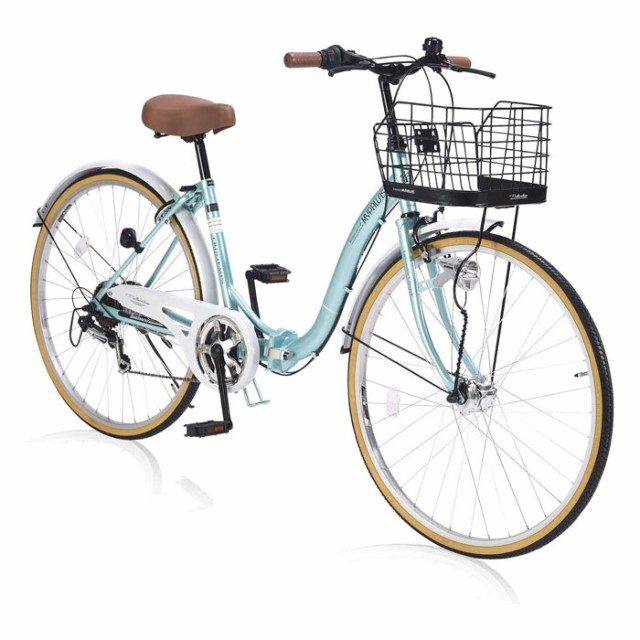 自転車 シティサイクル 折りたたみ自転車 26インチ 折り畳み 上品で乗り易い低床フレーム クールミント
