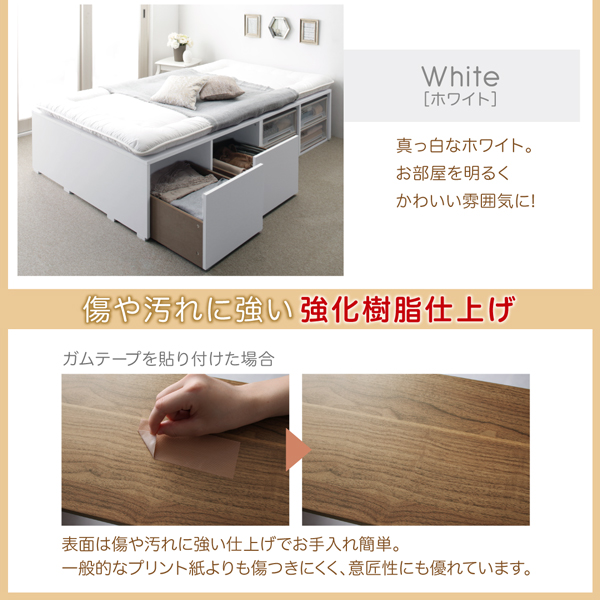 日本製人気 布団で寝られる 大容量 収納ベッド Semper センペール 薄型プレミアムボンネルコイルマットレス付き 引出し2杯 ロータイプ セミダブルサの通販はau PAY マーケット - e-バザール|商品ロットナ 定番新作