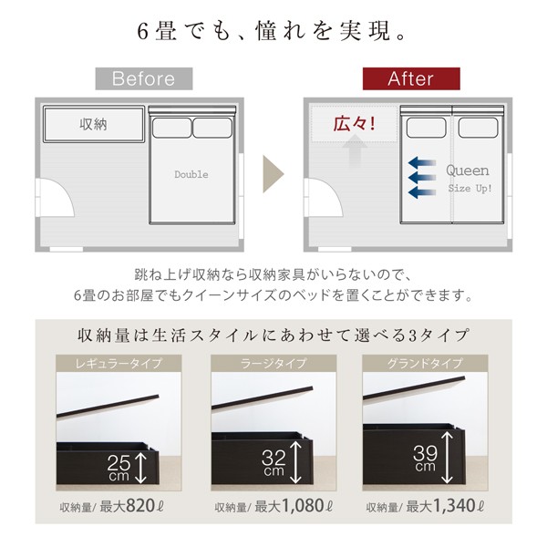 限定セール2022 組立設置付 クイーンサイズの通販はau PAY マーケット - e-バザール|商品ロッ シンプルモダンデザイン大容量収納跳ね上げ大型ベッド 薄型スタンダードポケットコイルマットレス付き 縦開き 再入荷新品