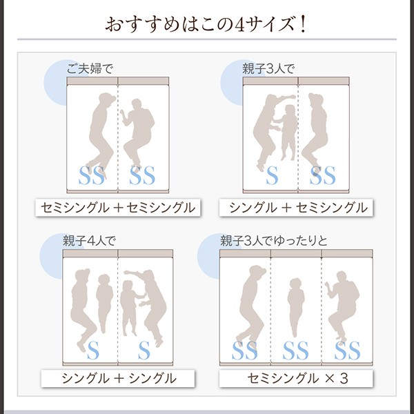 即納新作 コンパクトに収納できる A+B+Bタイプ ワイドK2の通販はau PAY マーケット - e-バザール|商品ロットナ 連結ベッド ファミリーベッド Dearka ディアッカ プレミアムポケットコイルマットレス付き 格安低価
