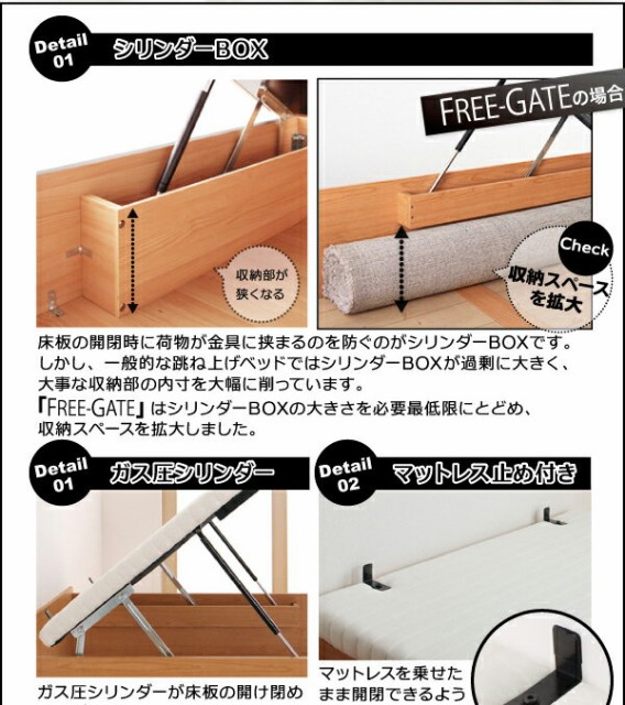 超特価激安 らくらく搬入 棚付き コンセント付き ガス圧式 跳ね上げベッド Free-Gate フリーゲート ベッドフレームのみ 縦開き セミダブル 深さグラの通販はau PAY マーケット - e-バザール|商品ロットナン 特価高評価