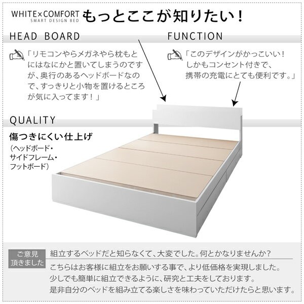 国産日本製 ダブルベッド マットレス付き 棚付き コンセント付き 収納ベッド ma chatte マシェット 国産カバーポケットコイルマットレス付き 収納付の通販はau PAY マーケット - e-バザール|商品ロットナ HOT国産